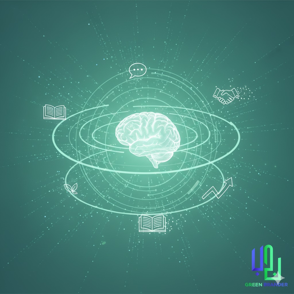 A glowing human brain surrounded by expanding rings of light, symbolizing memory and psychology.